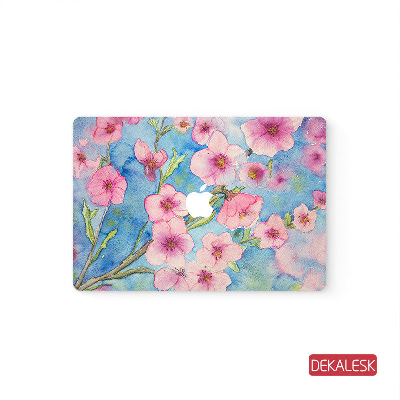 Pink Floral - MacBook Pro Keyboard Stickers Top Skin Full Bottom Decal Protector