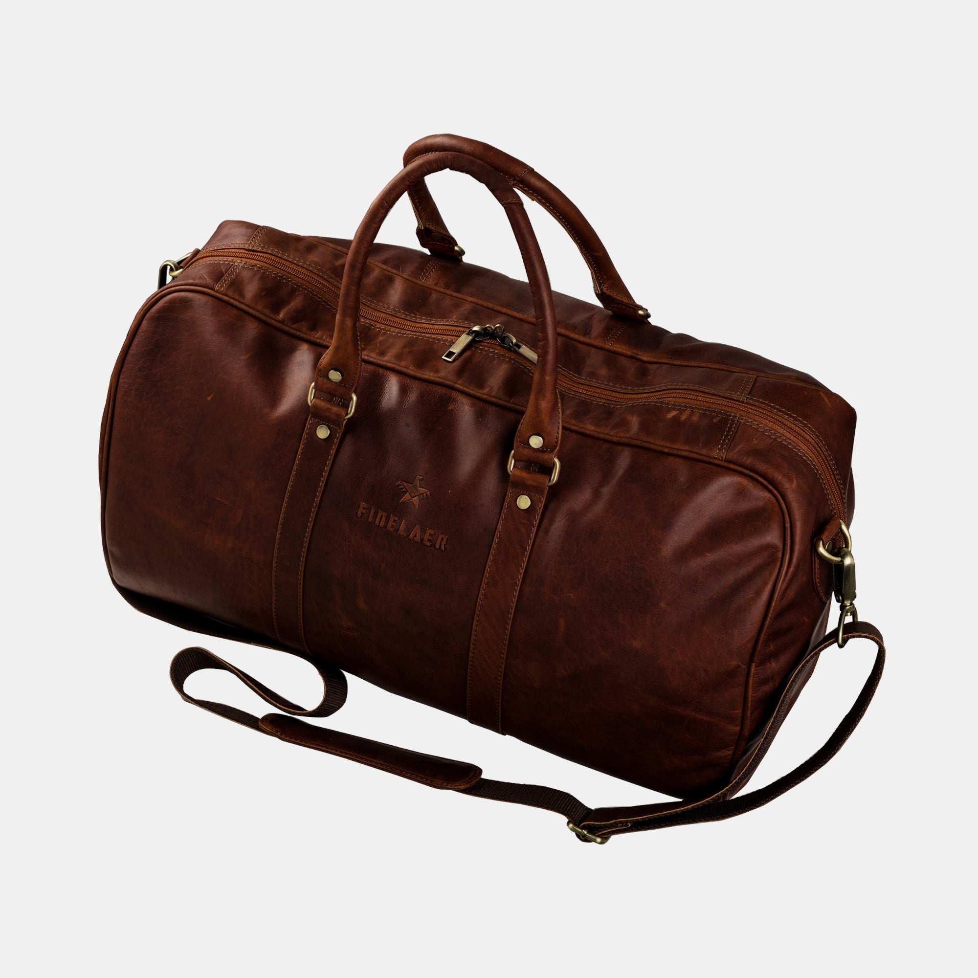 Shop Premium Leather Travel Duffle Bag | Finelaer