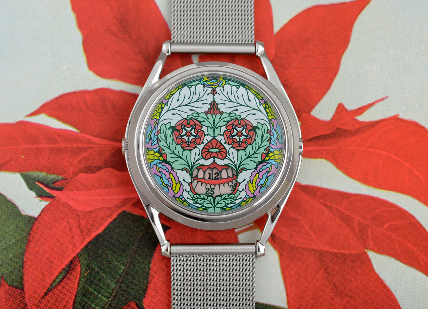 The Last Bloom watch with flower background 