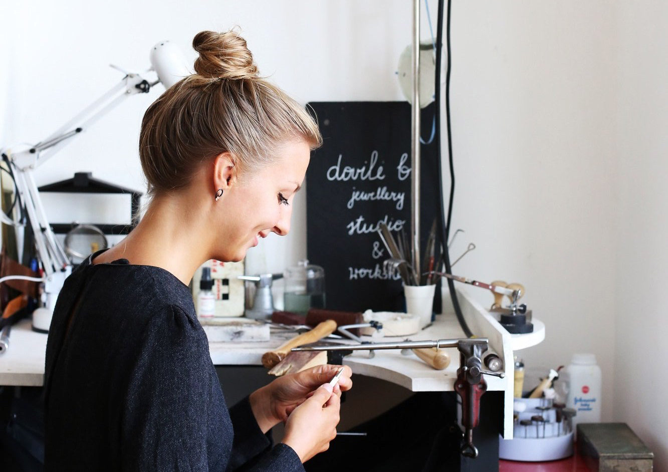 Dovile working in her studio