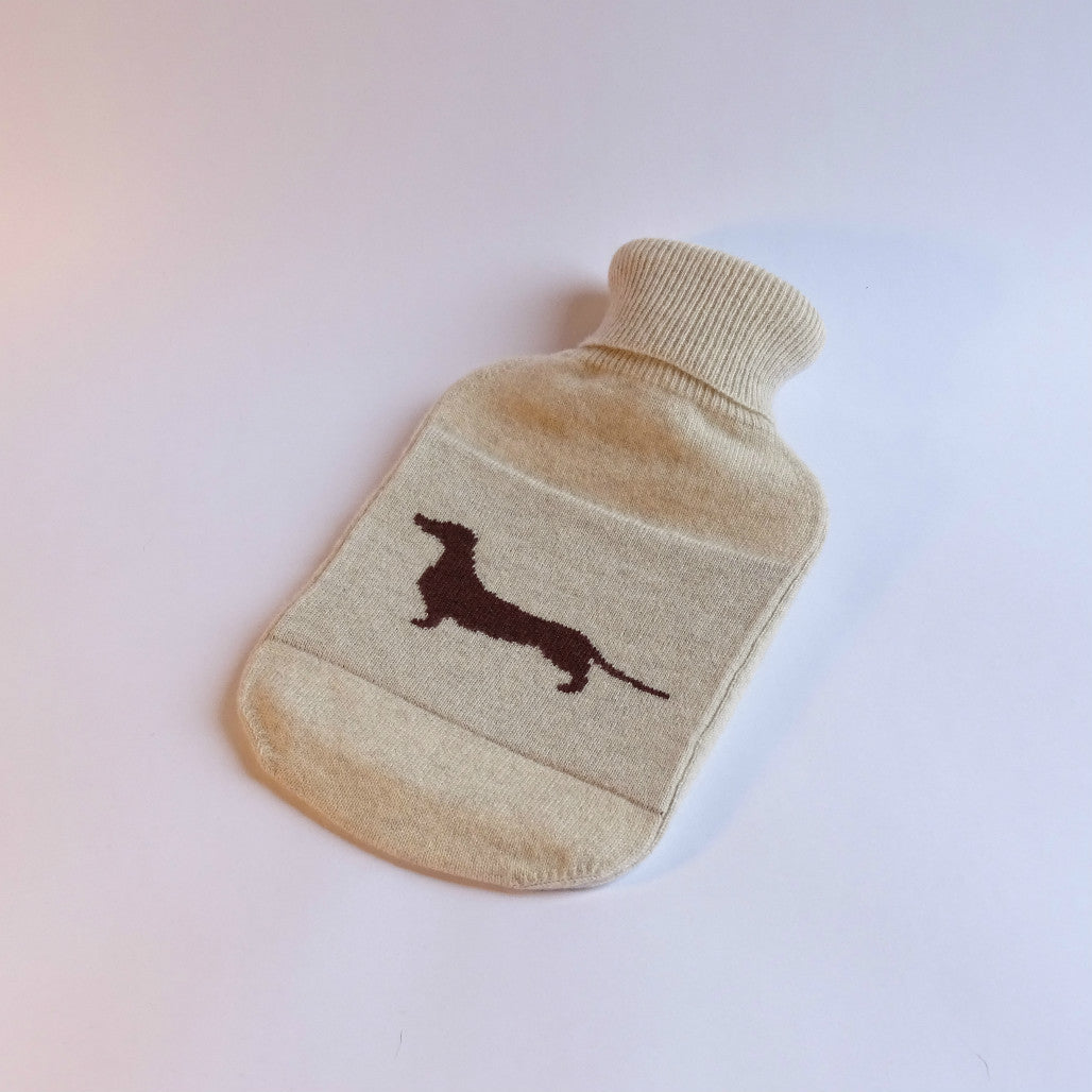 Whippet Pup & Sausage Dog Cashmere Hot Water Bottle Covers - The