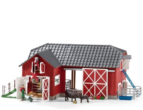 First Place Prize - Farm World: Large Red Barn with Animals and Accessories