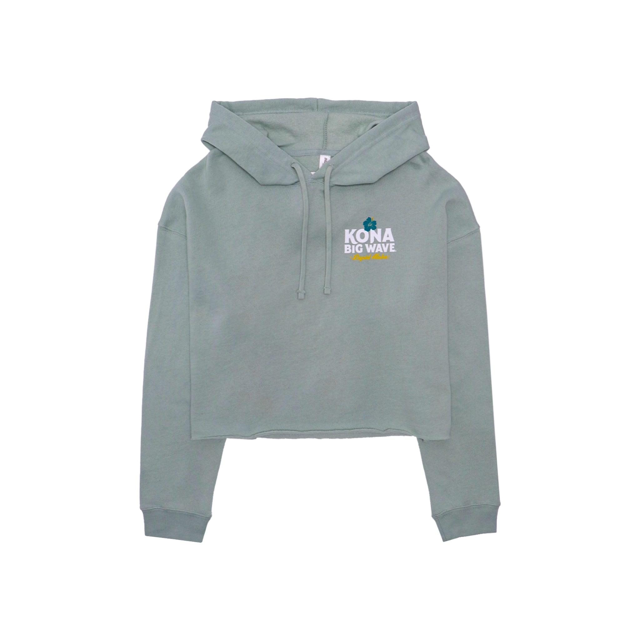 Kona Hibiscus Cropped Ladies Hoodie