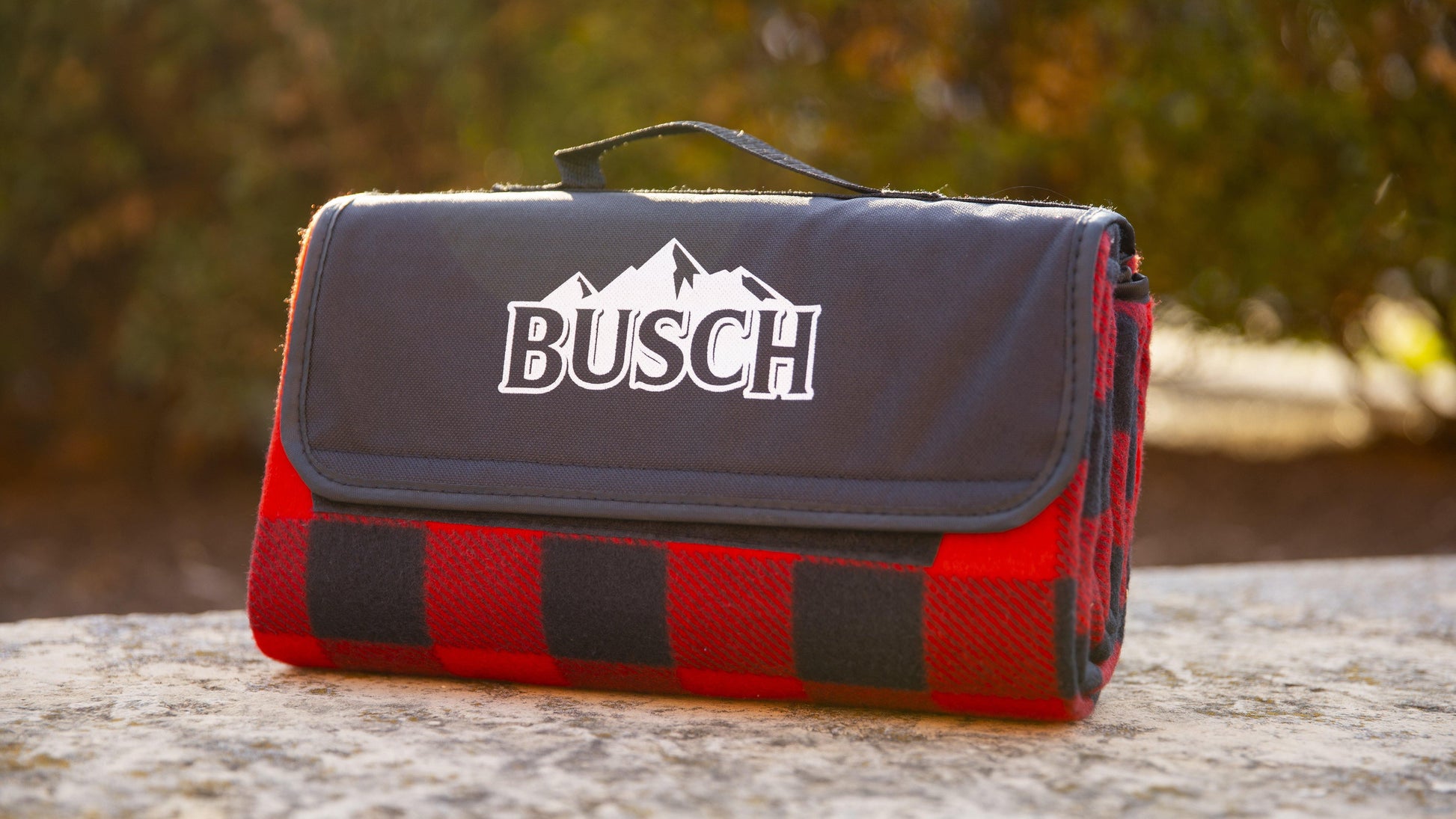 busch plaid red and black blanket