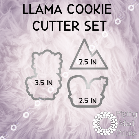 Llama 3D Printed Cookie Cutter Set of 3