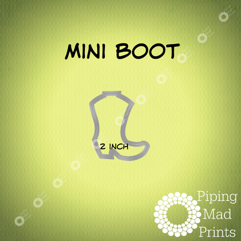 Mini Boot 3D Printed Cookie Cutter - 2 inch - Piping Mad Prints - Green Bros Collective