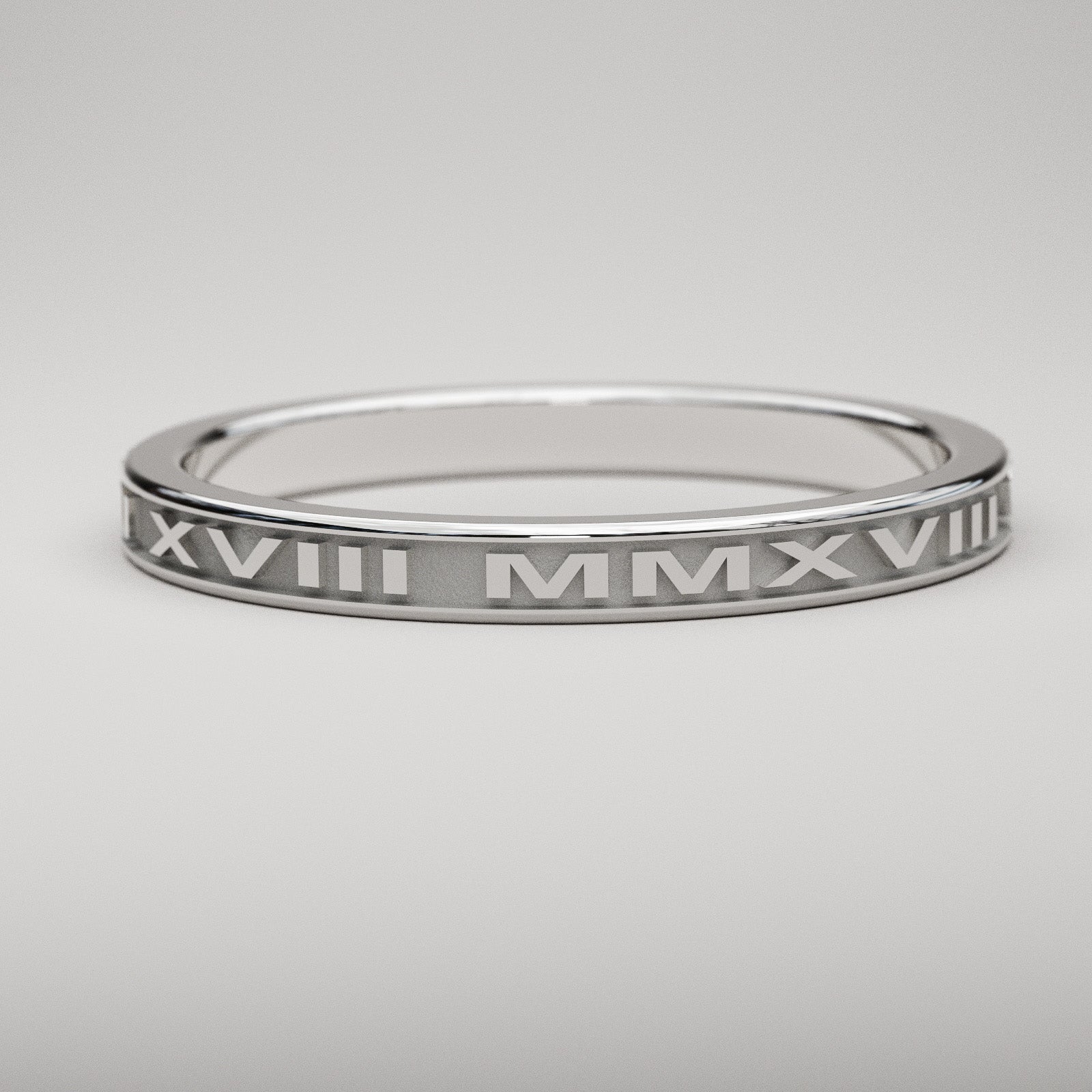 Classic Roman Numeral Stainless Steel Ring - Rock & Spark