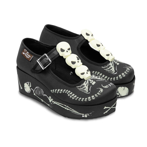 Chocolaticas® Skeletons Under Your Bed Women's Mary Jane Platform