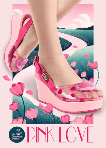 נעלי סנדל לנשים של Chocolaticas® Pink Love