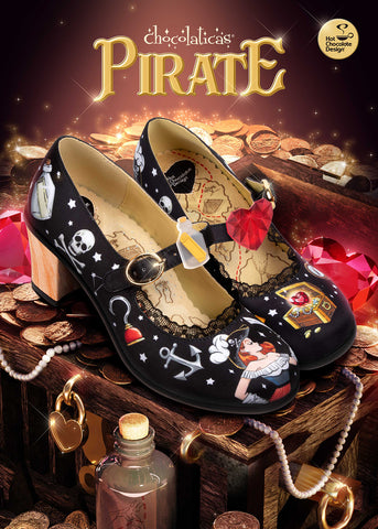 Chocolaticas® Mid Heels Pirate Damen-Mary-Jane-Pumps