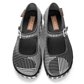 Chocolaticas Mary Jane Op Art Platforms