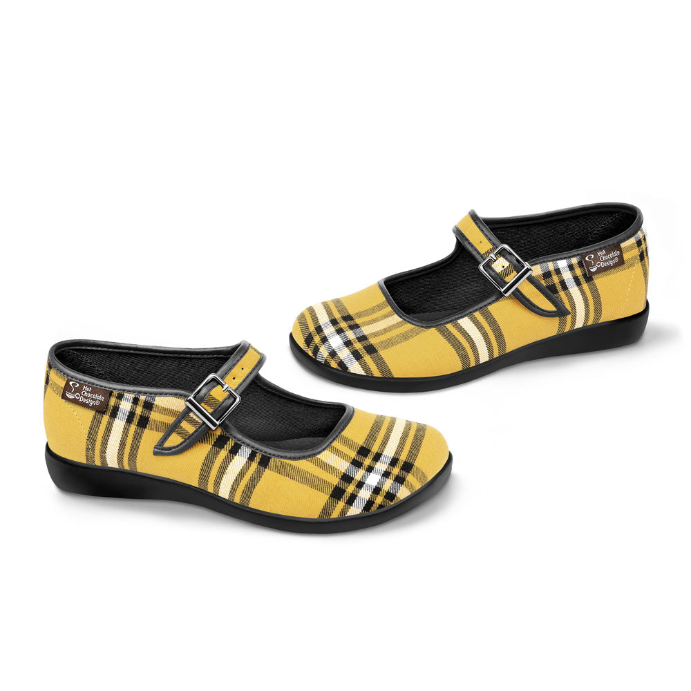 yellow mary jane flats