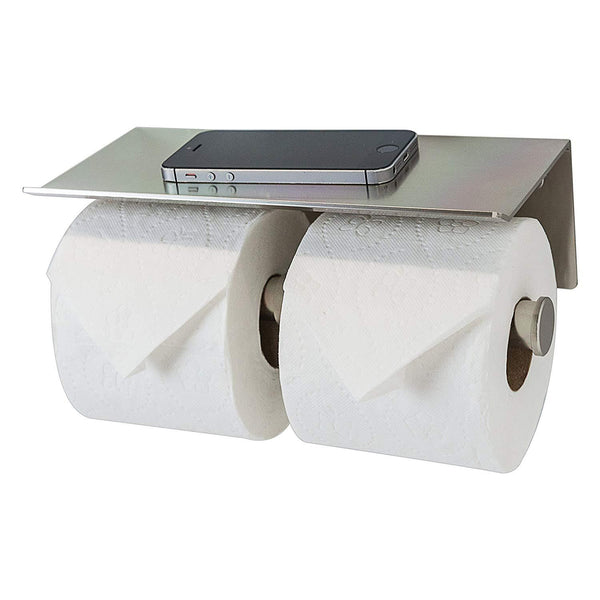 Reversible Toilet Paper Holder With Phone Shelf, Modern Style