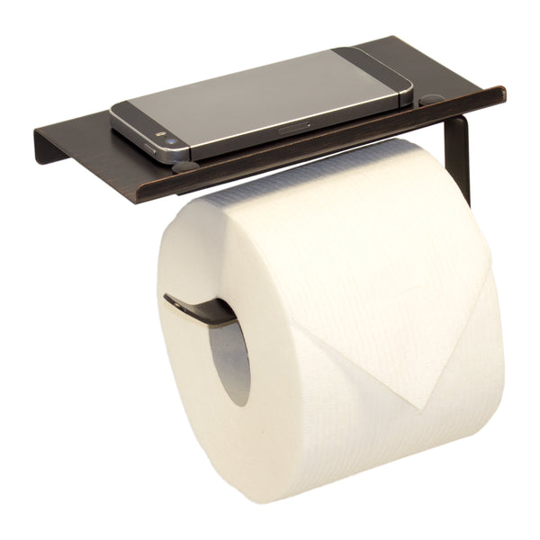 Double Toilet Paper Holder With Phone Shelf, Modern Style – Neater Nest