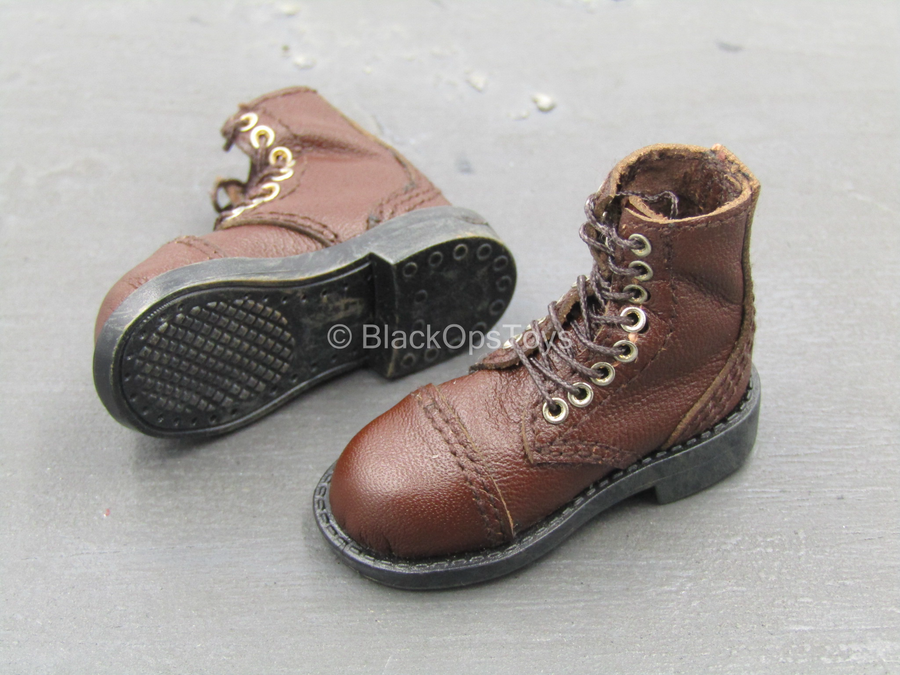 Brown Leather Like Boots (Foot Type 
