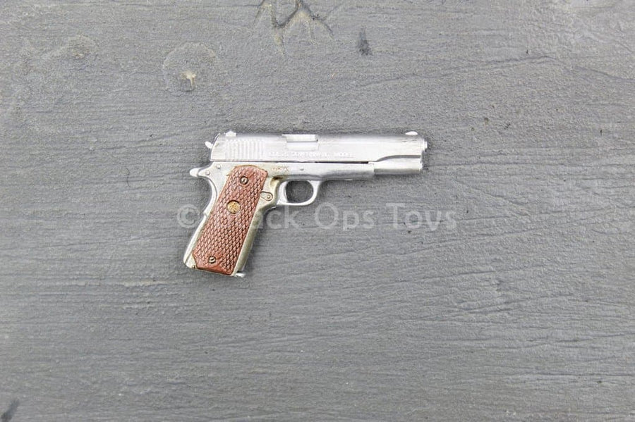 The Walking Dead Glenn Rhee Silver Colt 45 Pistol Blackopstoys