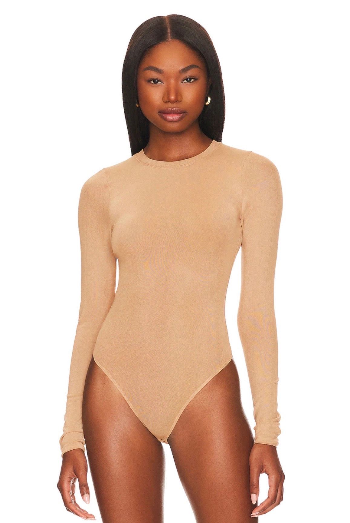 Adventure Bound Beige Snake Print Mesh Long Sleeve Bodysuit