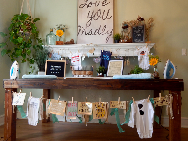 baby shower activity idea: bib or onesie decorating station! #babyshow, Decorating Ideas