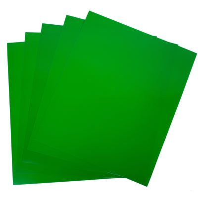 Dark Green Heat Transfer Vinyl PU 5 Sheets Each 10 in x 12 HTV for Cricut and Silhouette