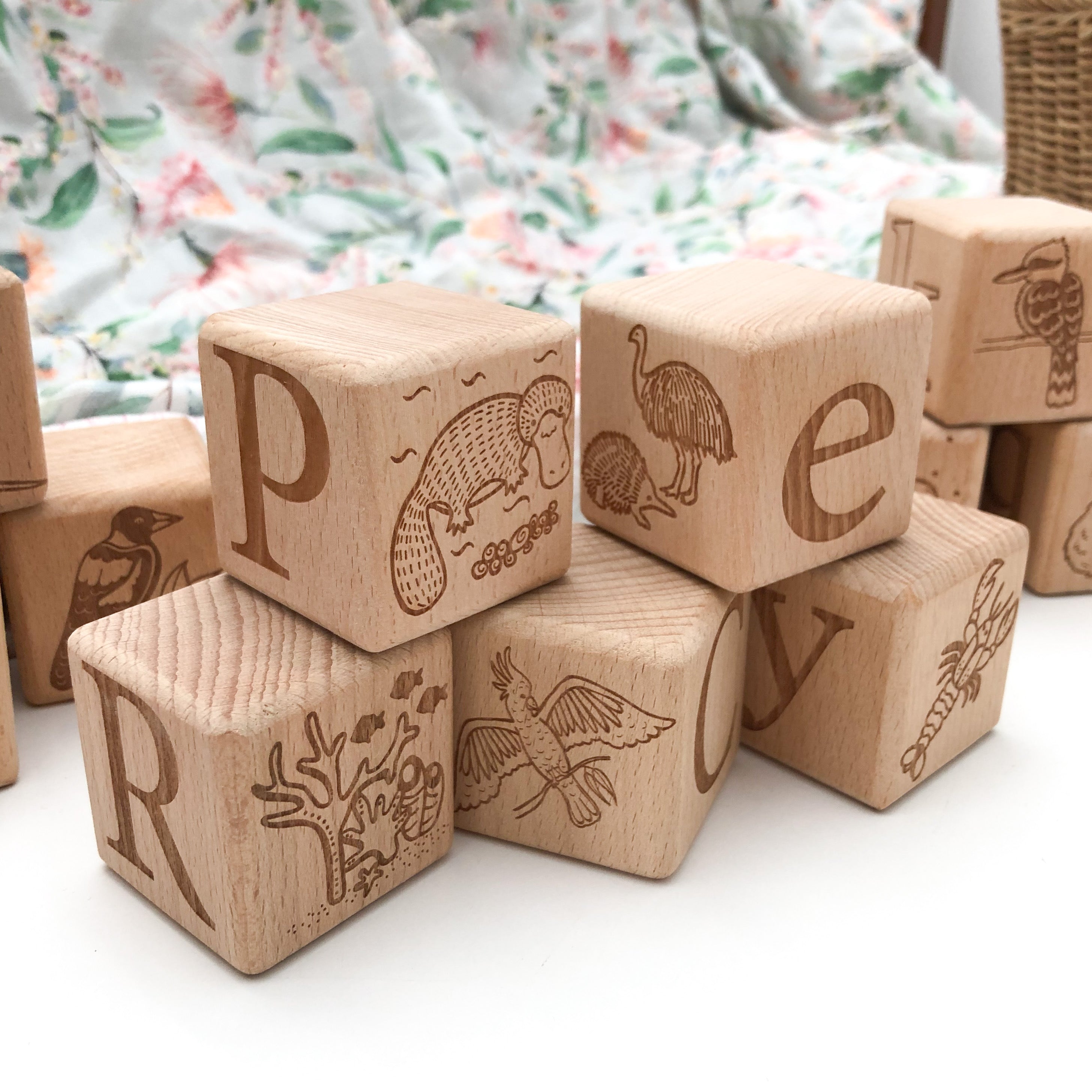vintage wooden baby blocks