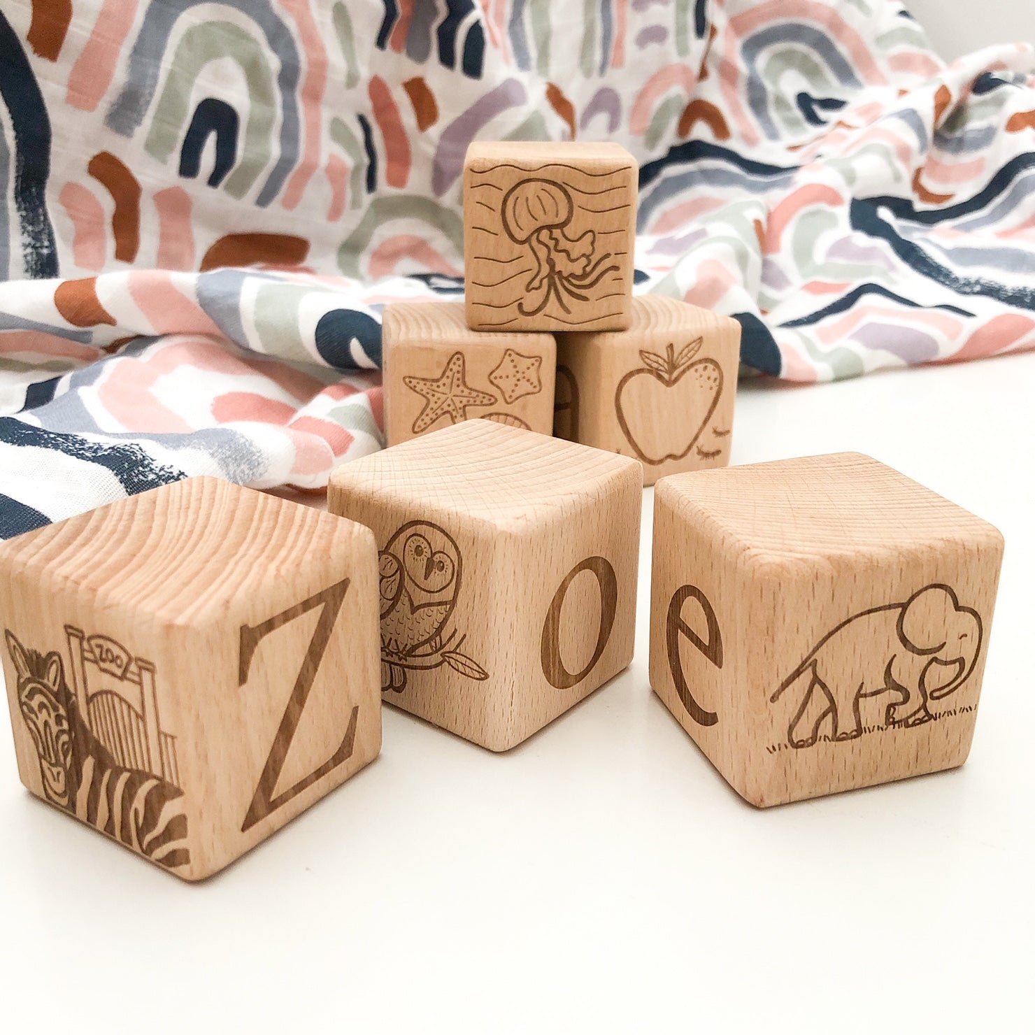 personalised wooden blocks baby