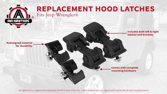 Hood Latches Set of 2 - Replaces# 55176636AD - Fits 1997-2006 Jeep Wra –  GWA Auto Parts