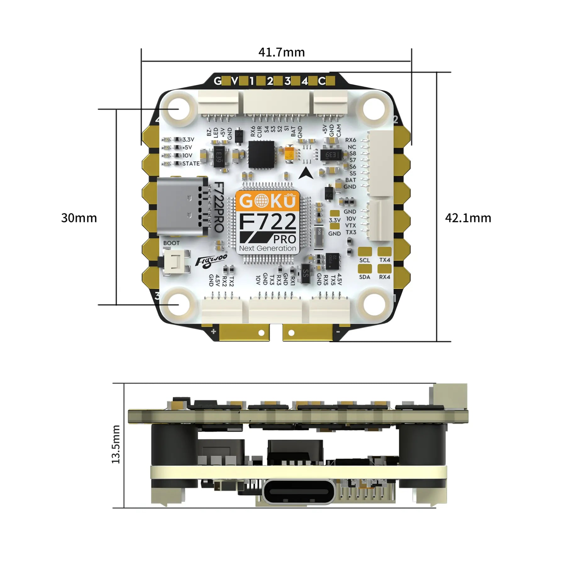 Flywoo F722 Pro V2 Dimensions