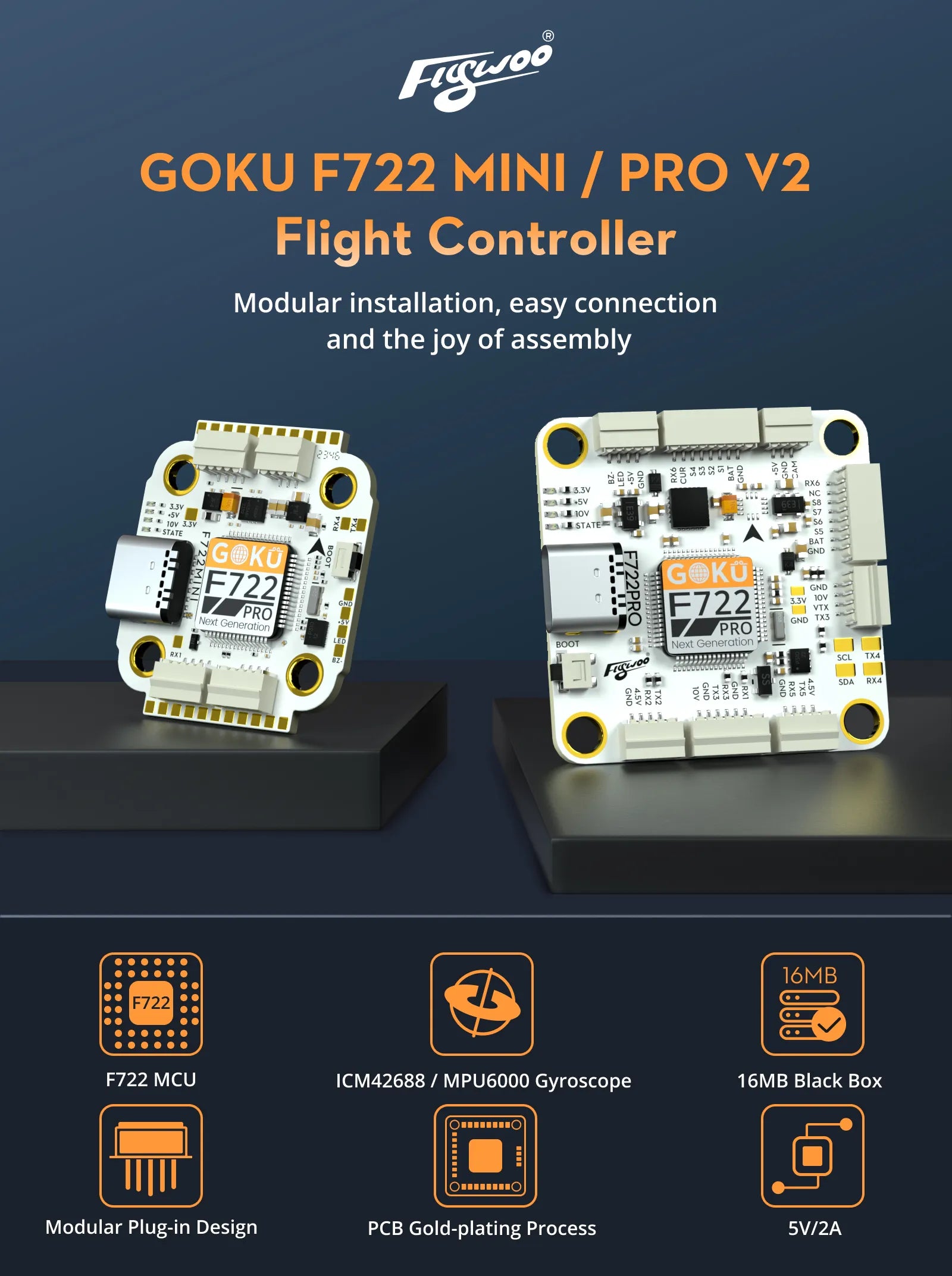 Flywoo Goku F722 Pro Mini V2 20x20 Flight Controller