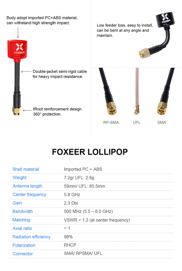 Foxeer Lollipop 5.8GHz antenna