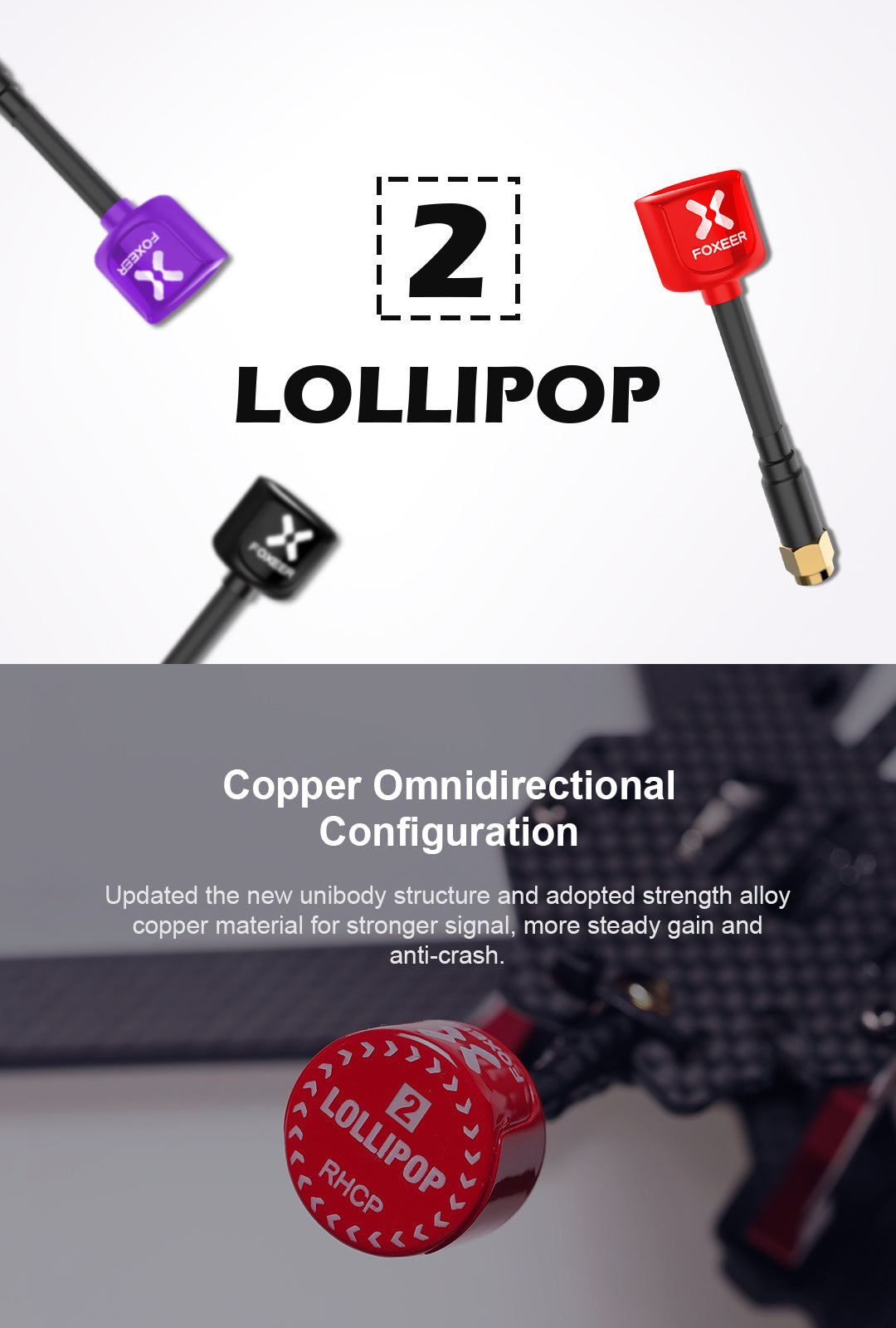 Foxeer Lollipop 2 RHCP 5.8GHz Antenna