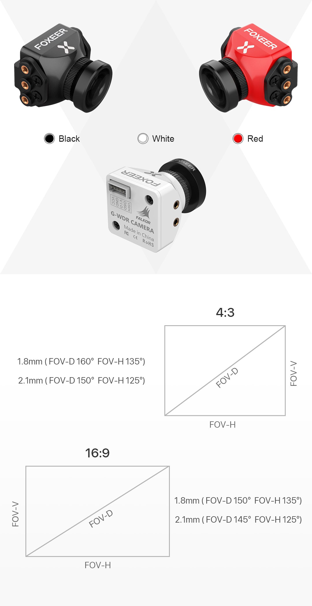 Foxeer Falkor V2 Standard/Mini Super WDR FPV Camera