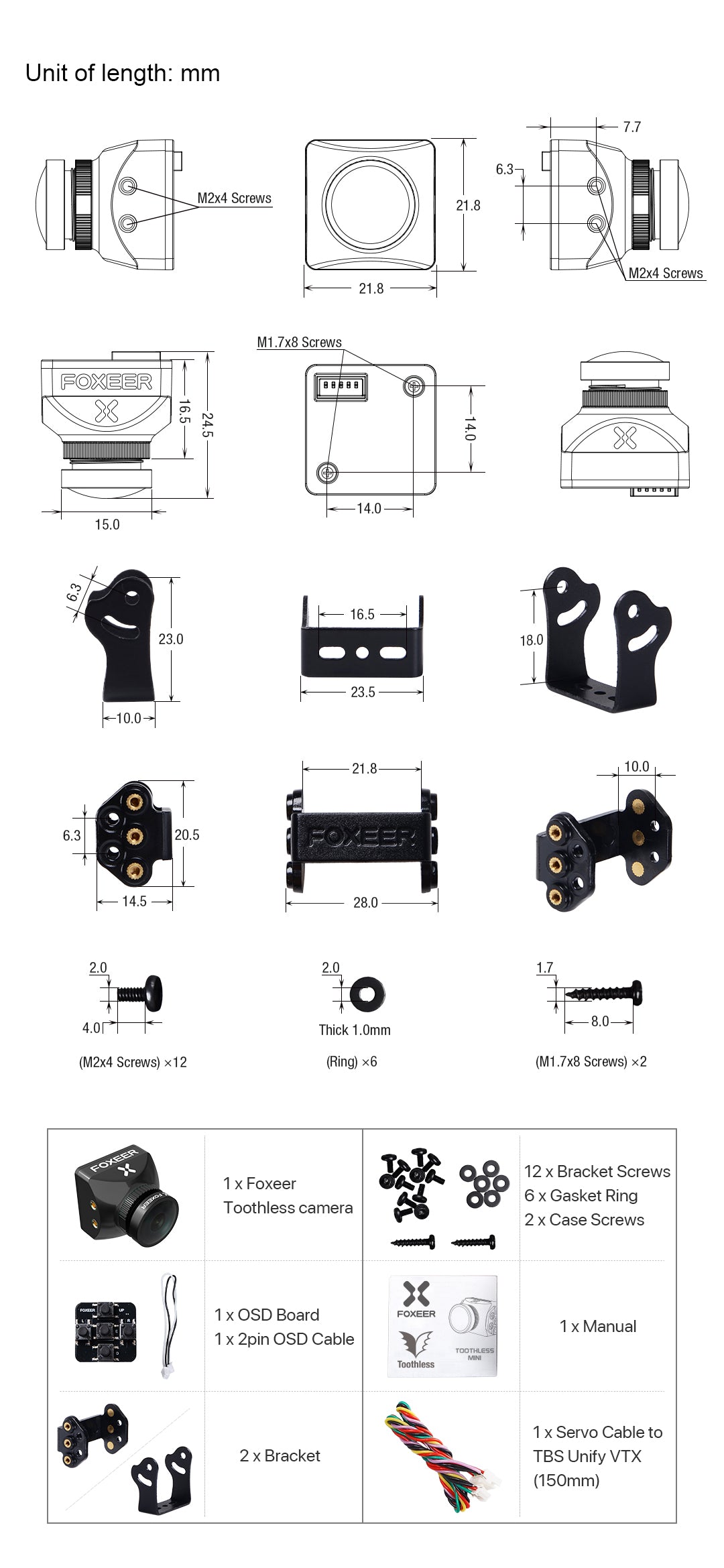 Foxeer Toothless 2 1200TVL Mini Starlight FPV Camera