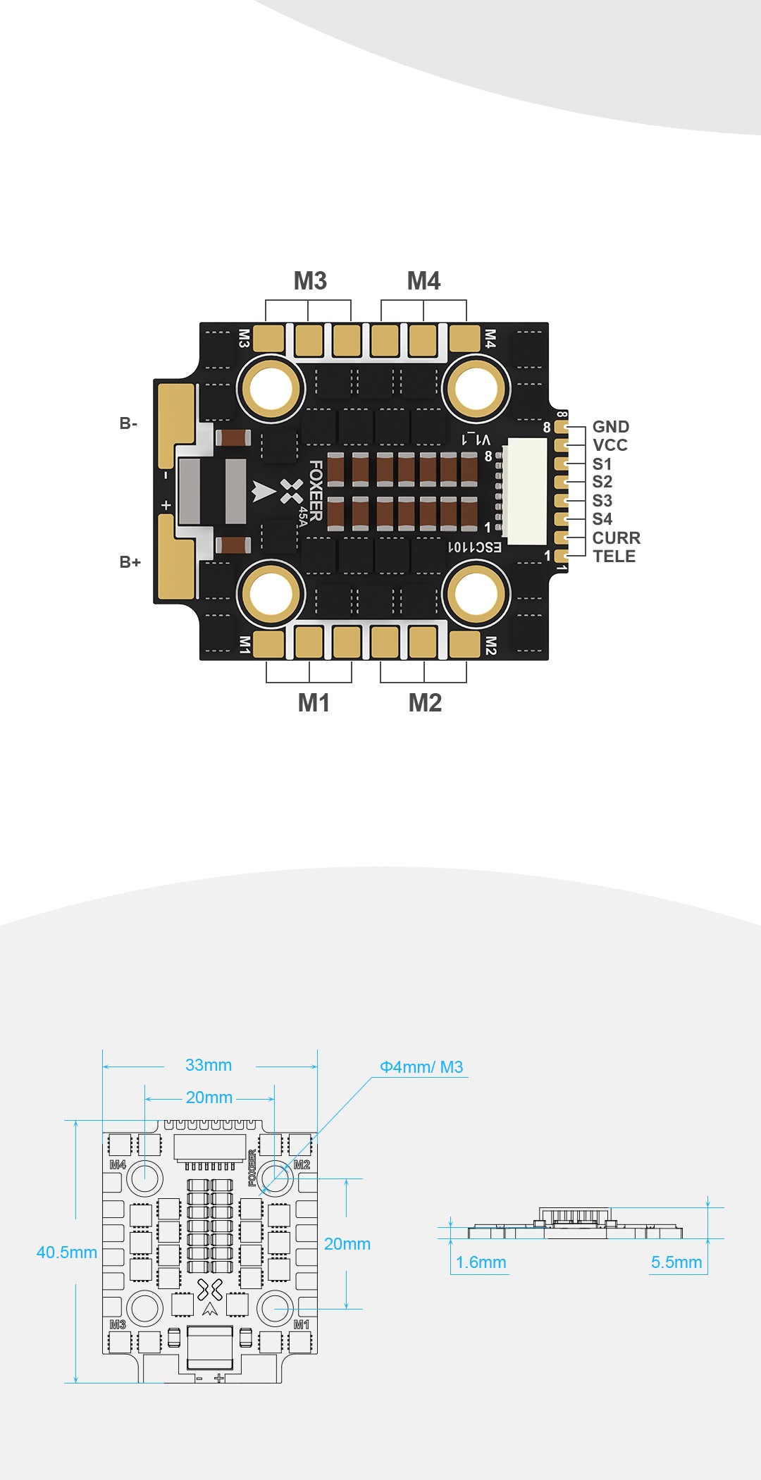 Foxeer Reaper F4 Mini 128K 45A 4-In-1 ESC