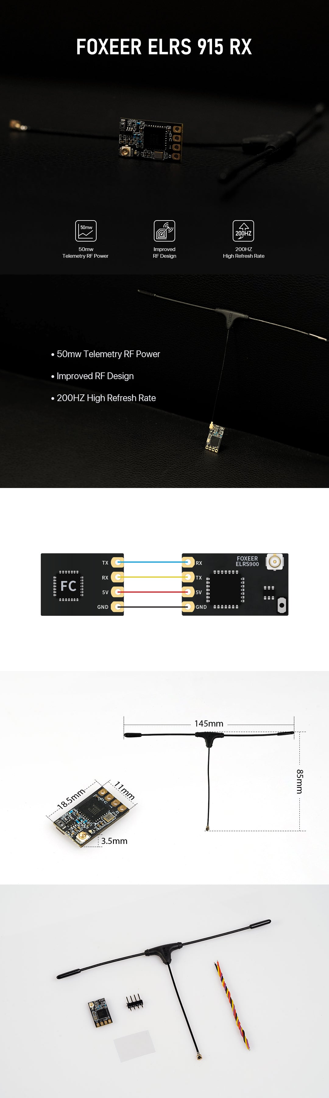 Foxeer ELRS ExpressLRS 915/868MHz Receiver