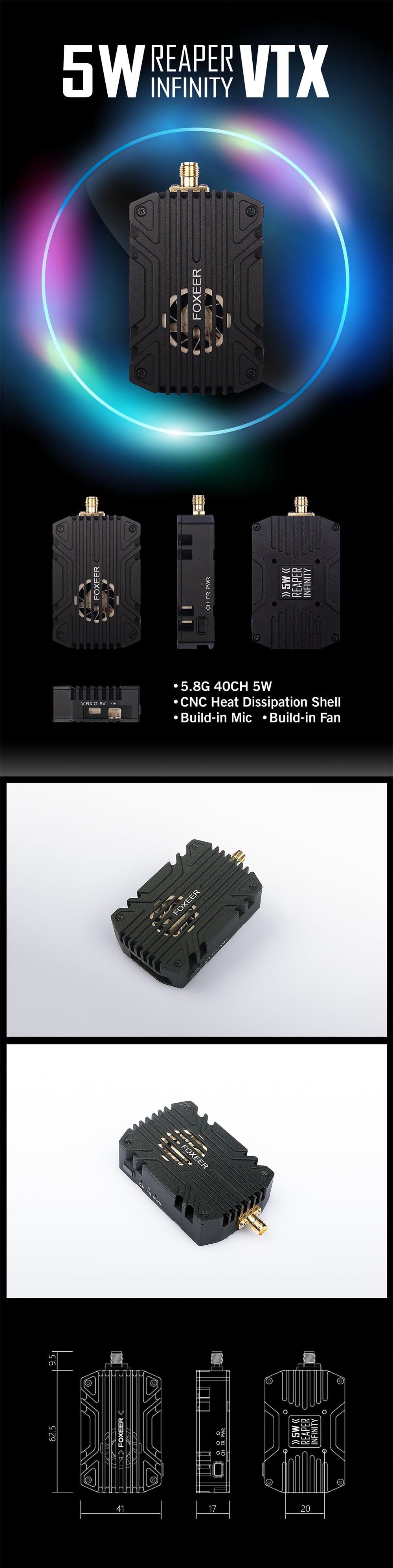 Foxeer Reaper infinity 5.8GHz Video Transmitter