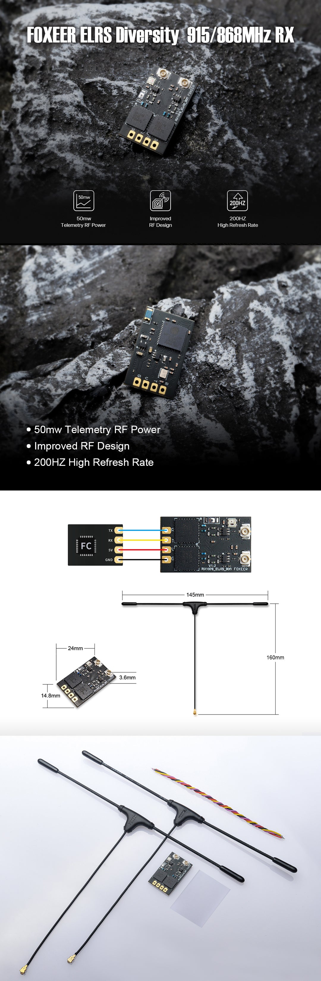 Foxeer ELRS 915/868MHz Diversity Receiver