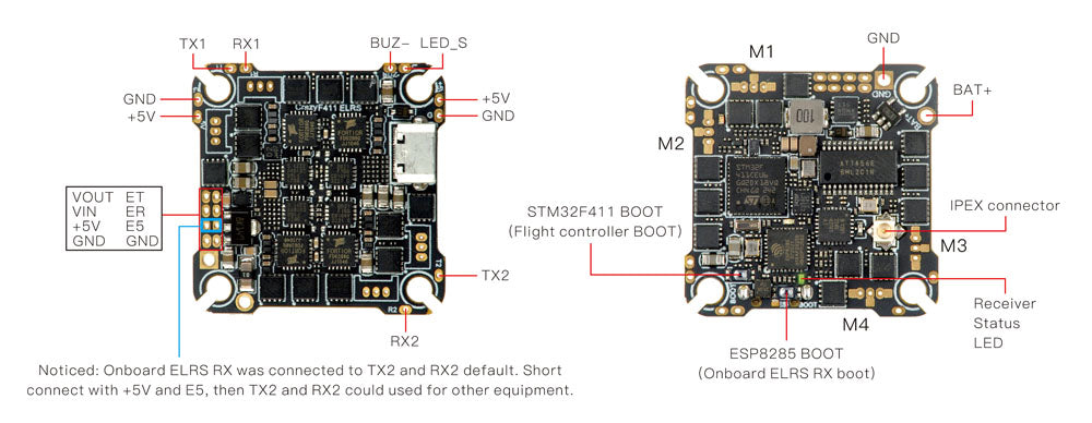 Happymodel CrazyF411 ELRS AIO Flight Controller