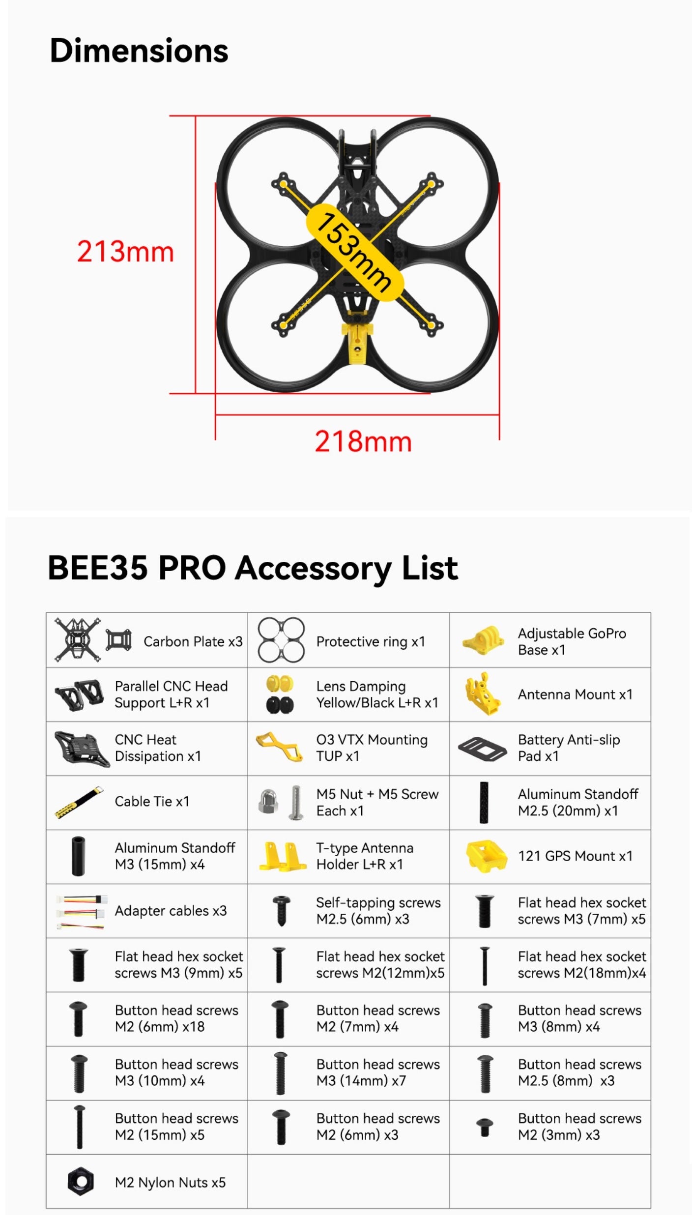 Speedy Bee Bee35 Frame Kit Pro