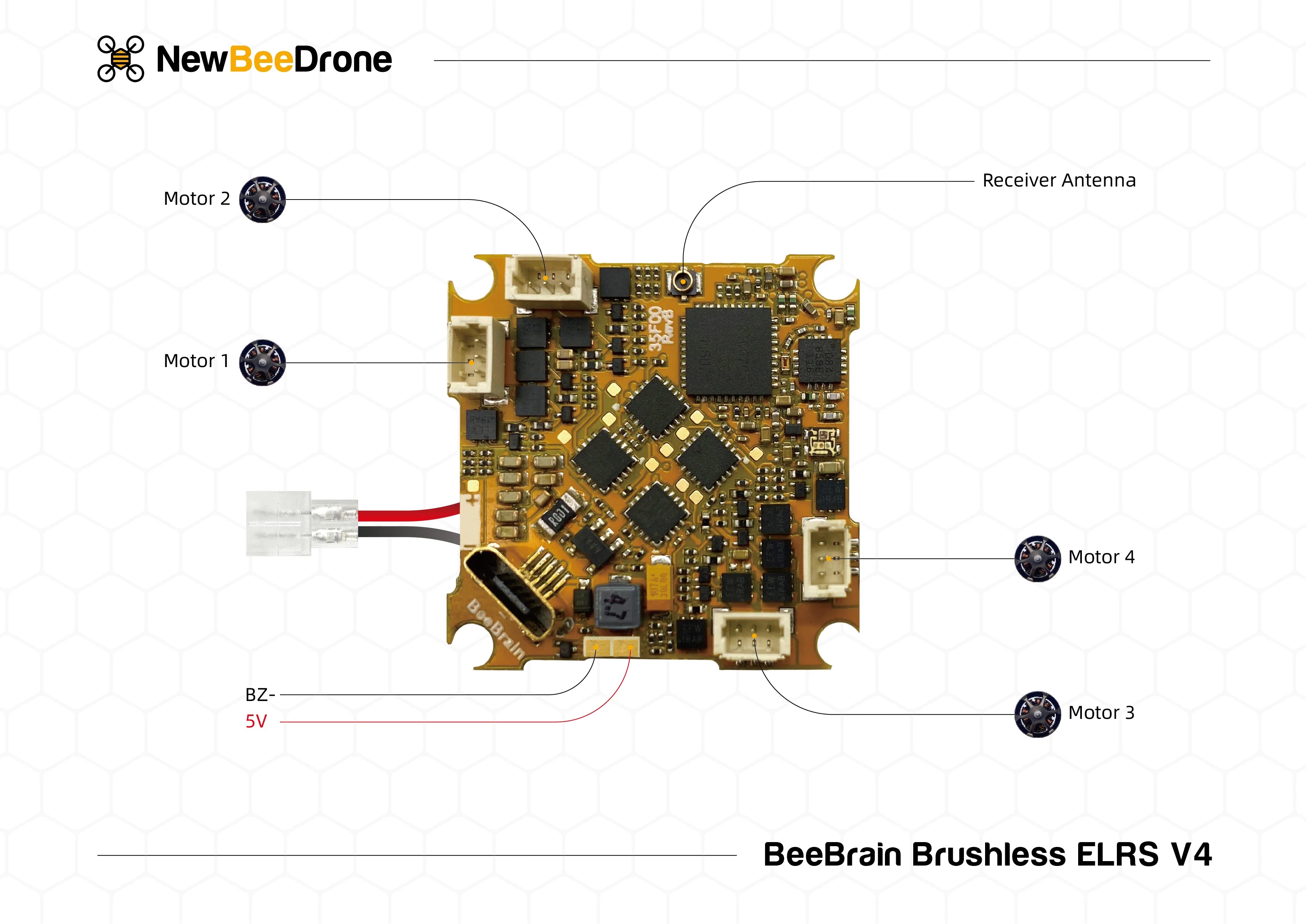 Newbeedrone BeeBrain BLV4 AIO ExpressLRS Flight Controller
