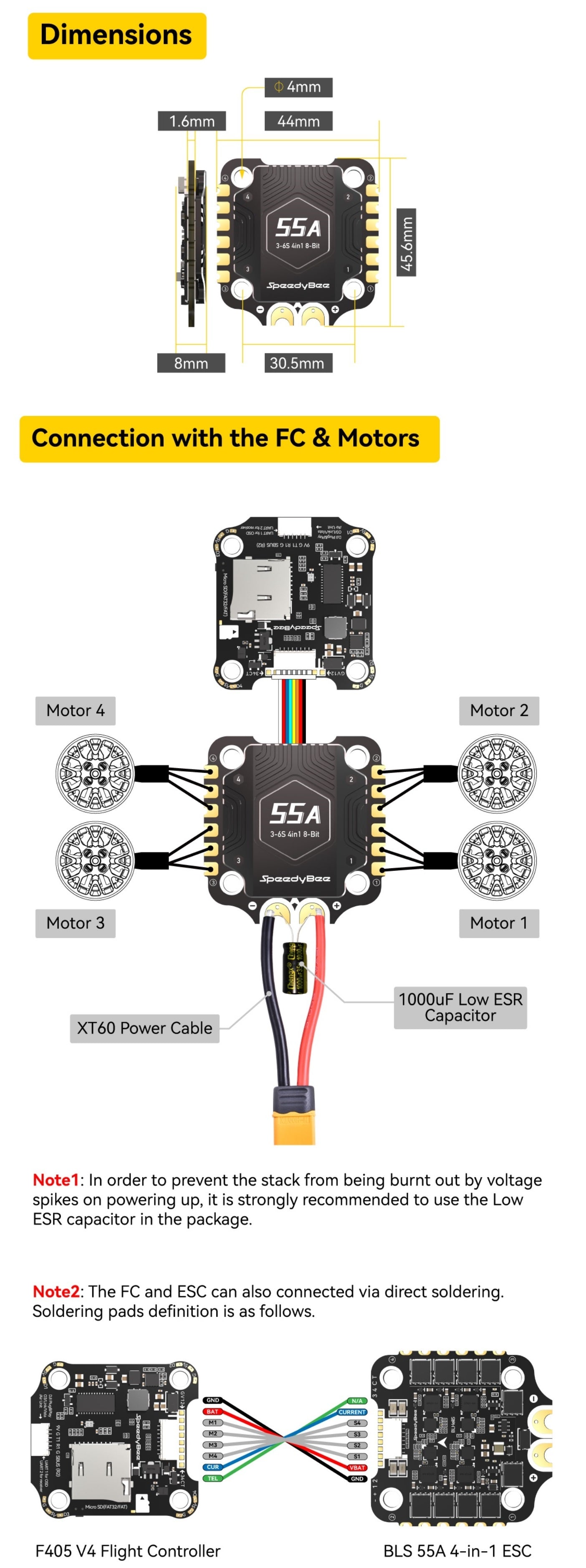 Speedy Bee BLHeli_S 55A 4-In-1 ESC