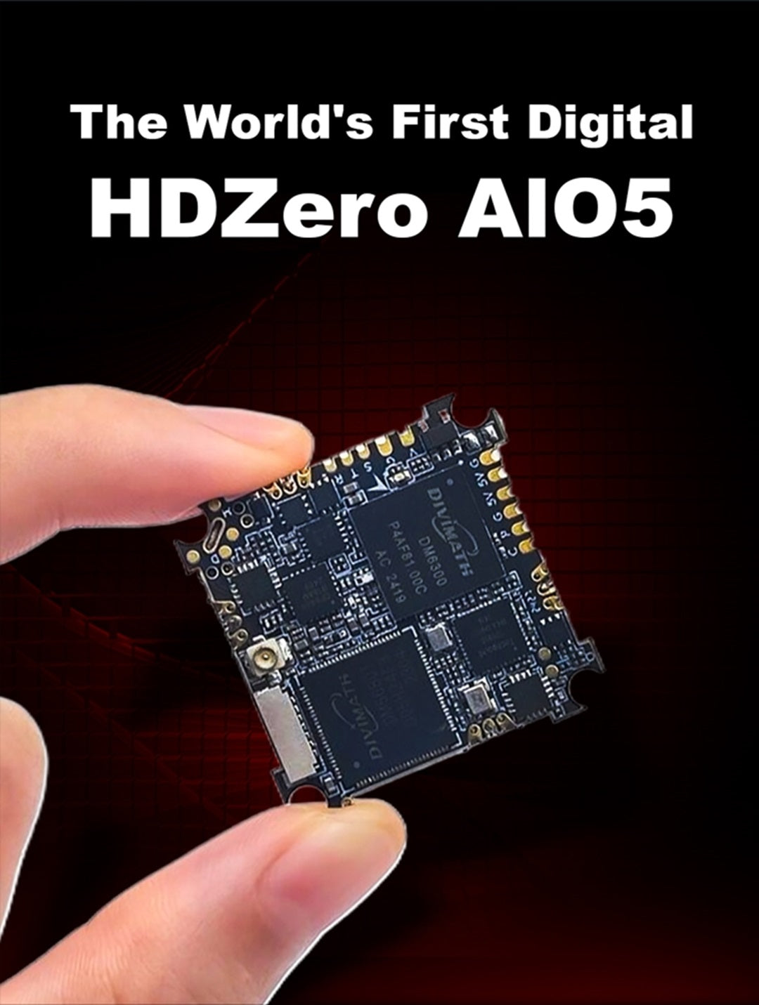 HDZero AIO5 Whoop Flight Controller - VTX - ESC - ELRS 2.4GHz RX