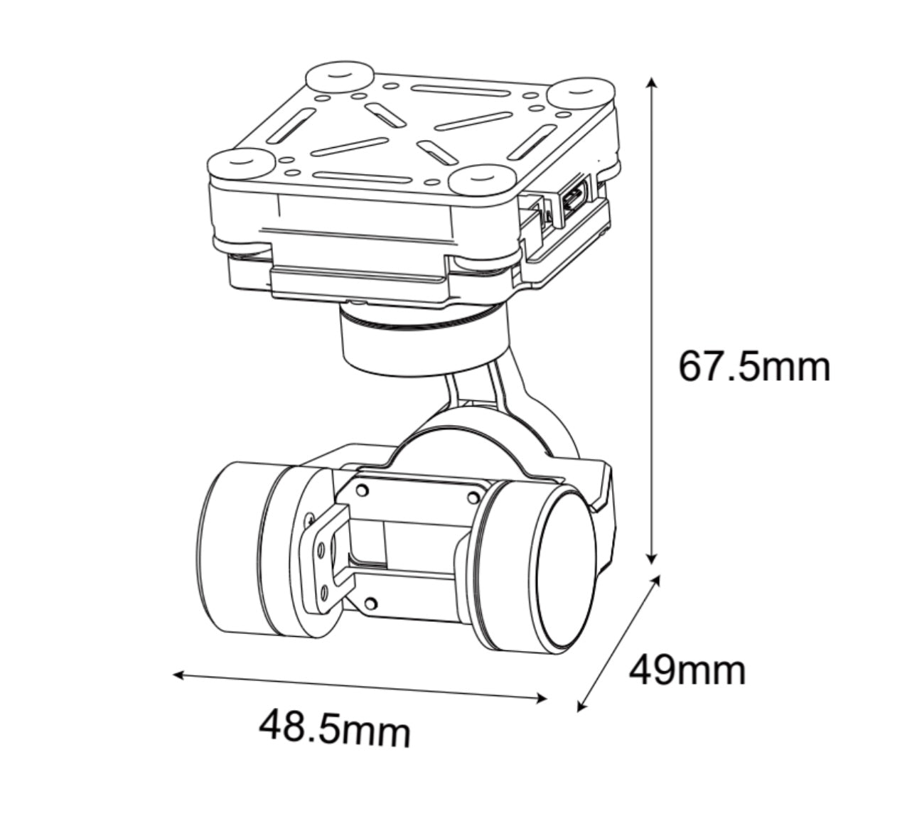 HEQ G-Port 3-Axis Gimbal For DJI O3 and Caddx