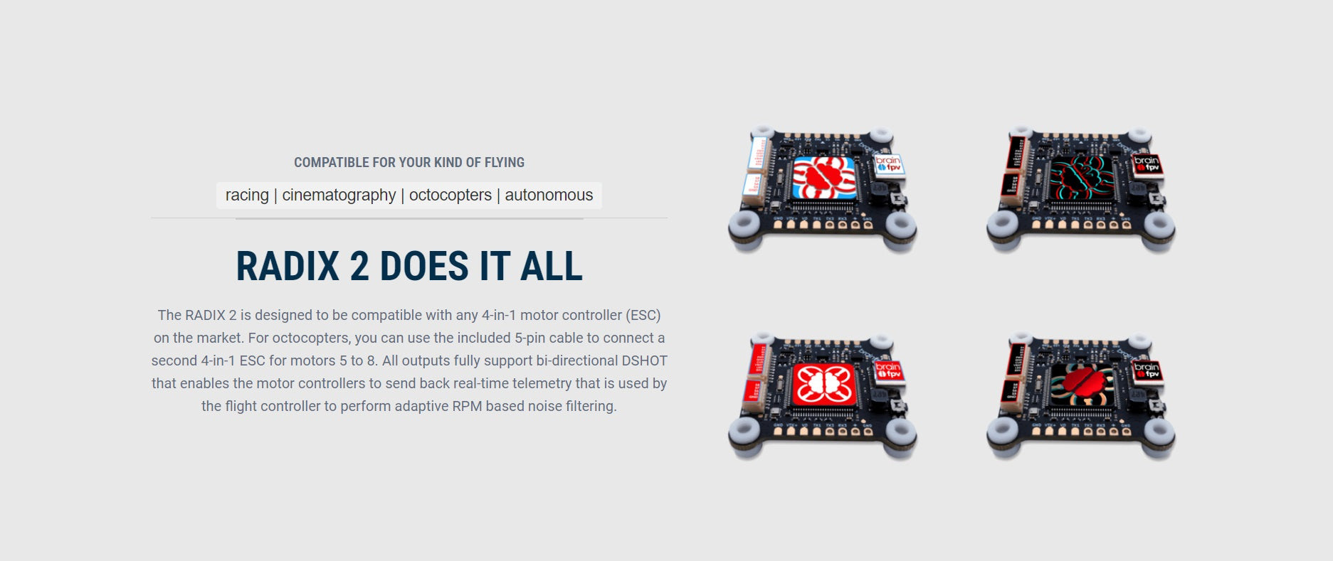 BrainFPV Radix 2 8S H7 Flight Controller V2.0