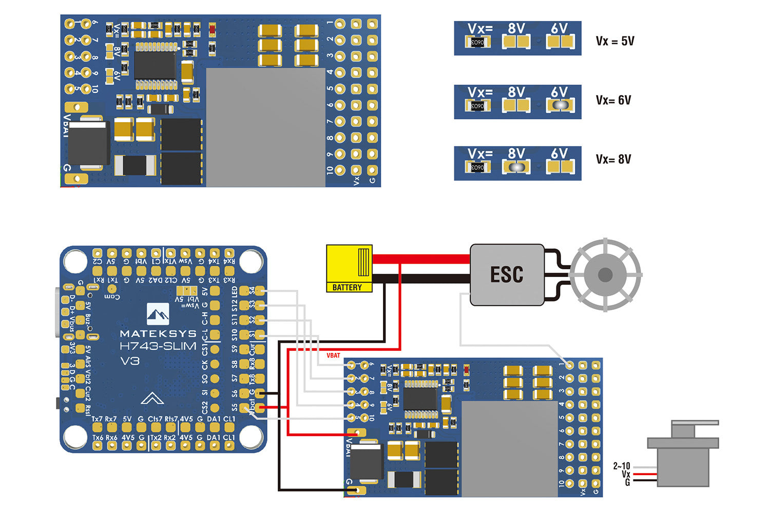 Matek Servo PDB with 12A BEC SVPDB-12S