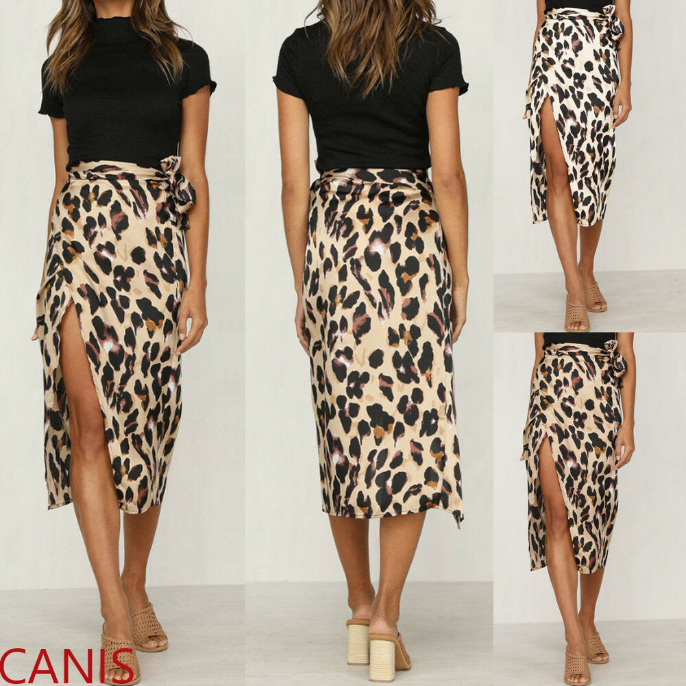 long skirt leopard print