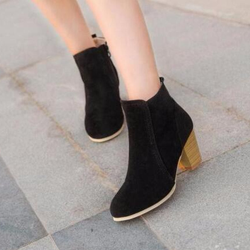 short high heel boots