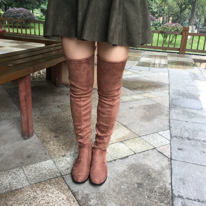 sexy thigh high flat boots