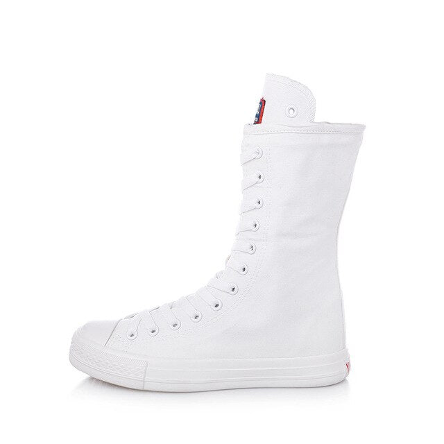 white canvas boots