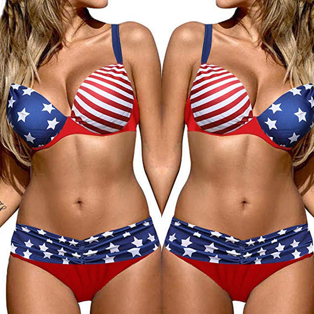 american flag bikini push up