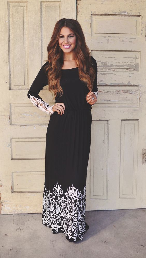 long dresses casual with sleeves